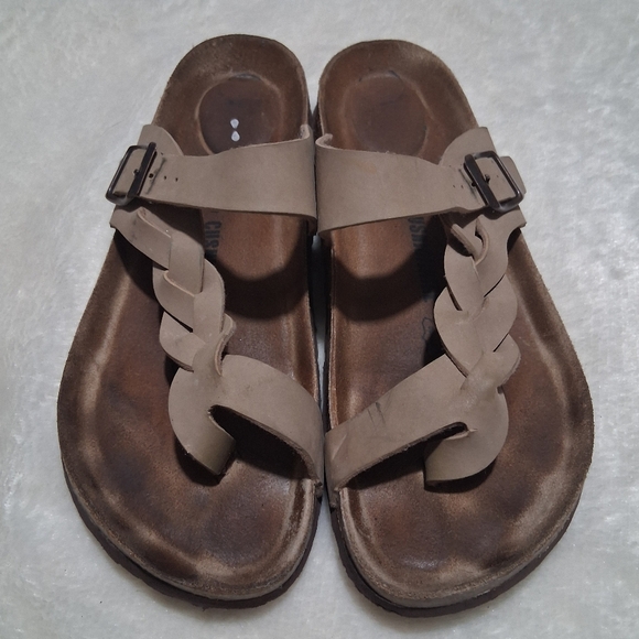 Braided Tan Sandals - Picture 1 of 7